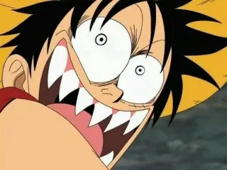 🖤 Luffy One Piece Luffy, One Piece, Anime, Cartoon, Lustig, Übertriebener Ausdruck telegram sticker