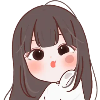😮 süß, Mädchen, Cartoon, kawaii, Aufkleber, entzückend, Figur telegram sticker