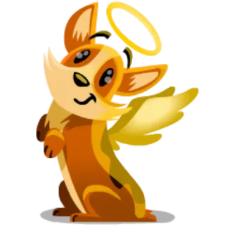 👼 animal, lindo, ángel, kawaii, alas, halo, zorro telegram sticker