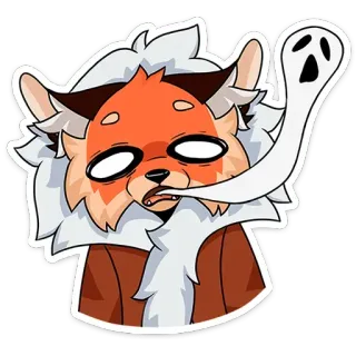 😵 renard, fantôme, dessin animé, animal, autocollant, mignon telegram sticker