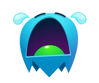 😓 płacz, smutny, łzy, niebieski, potwór, emocje telegram sticker