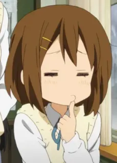 🤔 Yui Hirasawa K-On! Anime, K-On, Yui Hirasawa, urocza, uczennica, Manga telegram sticker