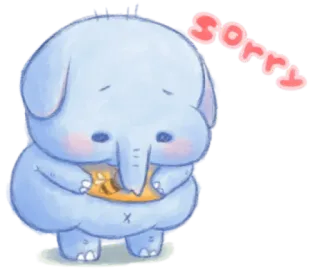 🍯 Sorry Entschuldigung, traurig, Elefant, niedlich telegram sticker
