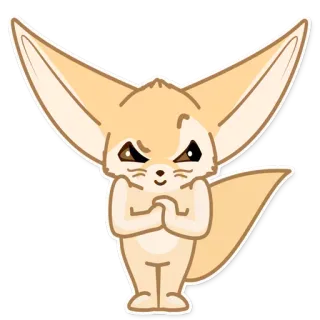 😏 Fennec, Animale, Carino, Cartone animato, Adesivo telegram sticker
