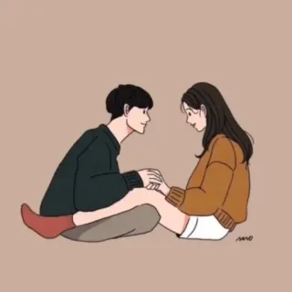 💕 pareja, amor, relación, dibujos animados telegram sticker