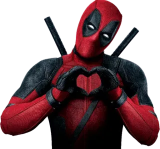 😘 Deadpool Deadpool, Marvel, Superhero, Heart, Love, Comics telegram sticker