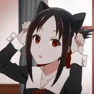 ❤️ Kaguya Shinomiya Kaguya-sama: Love Is War Аниме, Кошачьи ушки, Мило, Девушка, Манга, Кагуя, Кагуя-сама, Шиномия telegram sticker