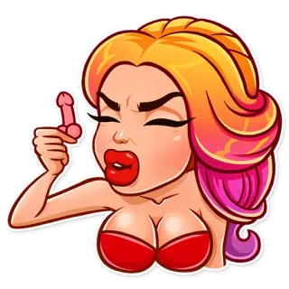😐 Dessin animé, Femme, Offensant, Geste whatsapp sticker