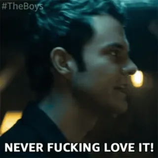 💔 The Boys NEVER FUCKING LOVE IT! the boys, tv show, profanity, homelander, never fucking love it, amazon prime, meme whatsapp sticker
