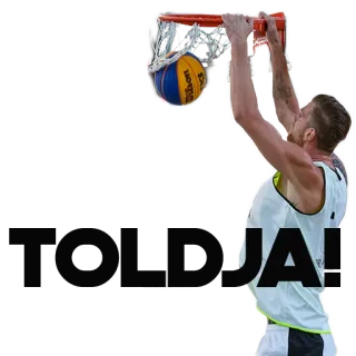 👆 TROJKA, JA! basketbal, sport, atleet, dunk, driepunter telegram sticker