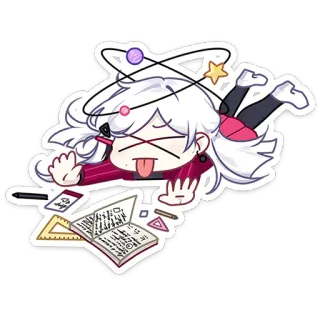 🥴 Anime, Duizelig, Personage, Sticker, Cartoon telegram sticker