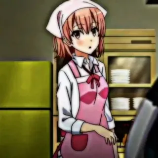 🖇 Anime meisje, Keuken, Schort, Maid, Roze schort, Leuk, Anime telegram sticker