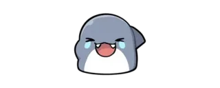 🦈 requin, pleurs, triste, mignon, kawaii, emoji, autocollant telegram sticker