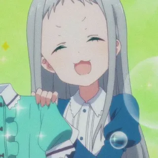 🌱 anime, gadis, tersenyum, imut, kawaii, berkilau whatsapp sticker