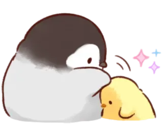 🤩 pájaro, pollito, lindo, animal, brillo whatsapp sticker