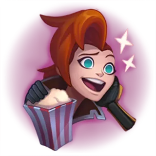 😃 donna, guardando, popcorn, intrattenimento, film, stelle telegram sticker
