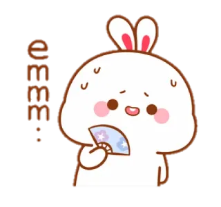 🐰 SEEEE! 토끼, 땀, 선풍기, 귀여운, 만화 telegram sticker