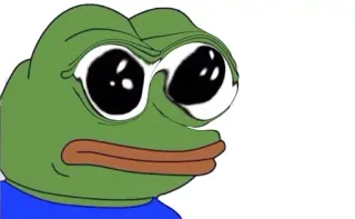 😐 Pepe the Frog pepe, rana, meme, triste whatsapp sticker