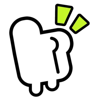 👍 มือ, ชก, ท่าทาง, การ์ตูน, สีขาว telegram sticker
