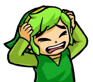 😫 Link videojuego, zelda, link, preocupado, estresado telegram sticker