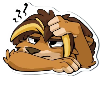 😴 zzz tier, müde, cartoon, schläfrig, faultier telegram sticker