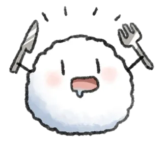 💭 食べ物, 可愛い, ブロブ, かわいい, お腹が空いた telegram sticker