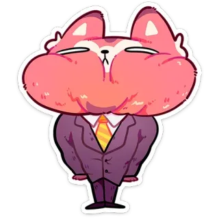😑 cartoon, cat, suit, tie, cute, animal telegram sticker
