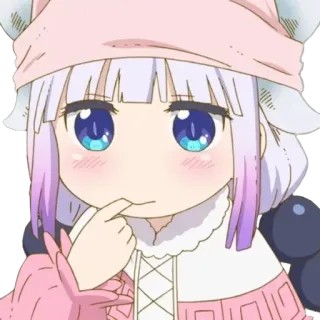 🤔 Kanna Kamui Miss Kobayashi's Dragon Maid Kanna Kamui, Miss Kobayashi's Dragon Maid, anime, cartoon, cute, kawaii telegram sticker