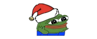 😊 Pepe the Frog Meme, Sapo, Pepe, Natal, Gorro de Papai Noel, Feriado telegram sticker
