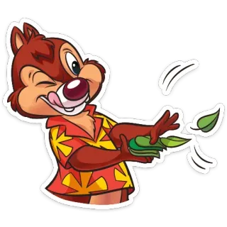 💰 Chip disney, chipmunk, animal, cartoon telegram sticker