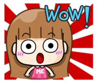 😳 Wow! wow, excited, cartoon, surprised, anime, exclamation whatsapp sticker