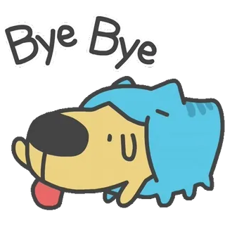 👋 Bye Bye 狗, 动物, 告别, 再见, 挥手, 卡通 telegram sticker