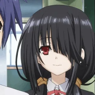 🍷 Kurumi Tokisaki Date A Live anime, girl, black hair, red eyes telegram sticker