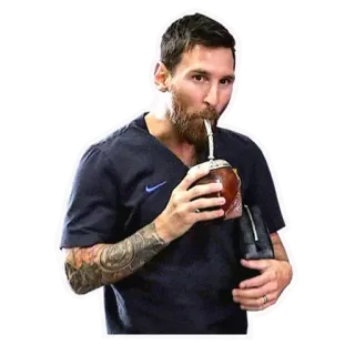 🏝 Lionel Messi 운동선수, 축구, 마테차, 음료, 메시, 축구 telegram sticker