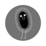💥 cartoon, monster, creature, black and white, spiky, abstract telegram sticker