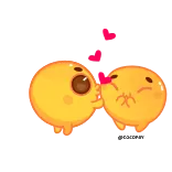 💛 ความรัก, จูบ, อีโมจิ, น่ารัก, สีเหลือง, หัวใจ telegram sticker
