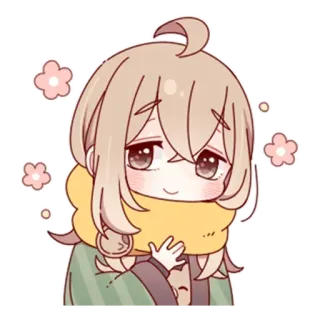 😇 อนิเมะ, คาวาอิ, น่ารัก, ตัวละคร, ผู้หญิง, สติกเกอร์ telegram sticker