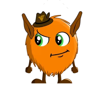 😏 Dibujos animados, Monstruo, Naranja, Sombrero telegram sticker