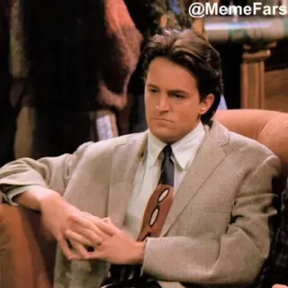 🤨 Chandler Bing Friends MemeFars แชนด์เลอร์, เฟรนส์, รายการทีวี, มีม, ซิทคอม, แมทธิว เพอร์รี telegram sticker