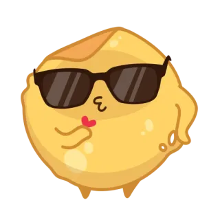 😘 卡通, 人物, 贴纸, 太阳镜, 酷, 飞吻, 黄色 telegram sticker