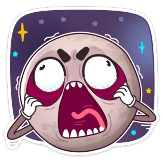 😱 อีโมจิ, กรีดร้อง, การ์ตูน, สีหน้า, ตกใจ, กลัว, เครียด telegram sticker