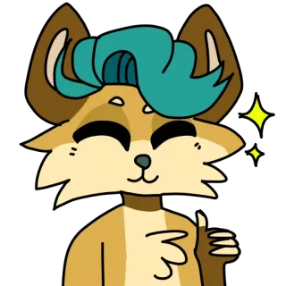 👍 лиса, фурри, милый, мультик, животное, большой палец вверх, одобрение telegram sticker