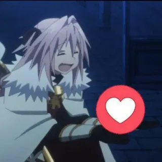 ❤️ Astolfo anime, character, kawaii, like, heart telegram sticker