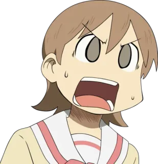 😟 Nanao Suzuhara Kotoura-san anime, cartoon, angry, surprised, expression, nanao suzuhara, kotoura-san telegram sticker