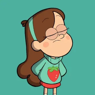 😌 Mabel Pines Gravity Falls cartoon, animated, tv show, strawberry, cute, girl telegram sticker
