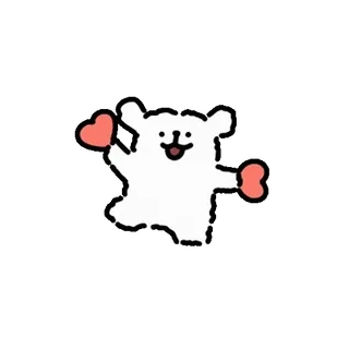 💬 Desenho animado, Fofo, Coração, Animal, Cachorro, Amor whatsapp sticker