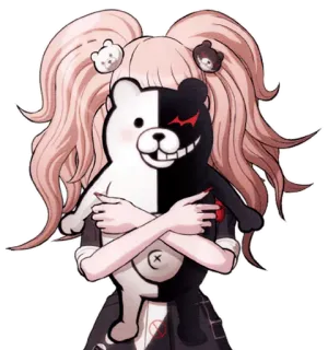🙈 Junko Enoshima Danganronpa Anime, Danganronpa, Junko Enoshima, Monokuma, Postać, Gra telegram sticker