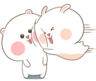 😏 животные, милый, зайчик, медведь, мультик telegram sticker