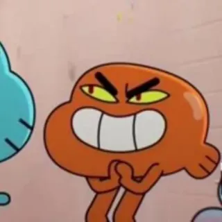 😈 Darwin Watterson The Amazing World of Gumball kartun, ikan, binatang, merencanakan, jahat telegram sticker