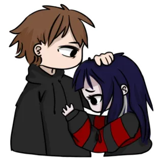 🥰 Anime, Triste, Réconfort, Couple, Soutien whatsapp sticker